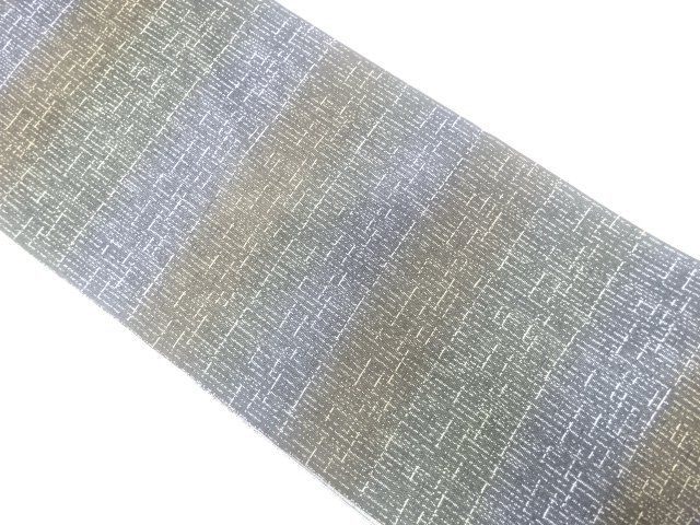 未使用品　横段模様織り出し　リバーシブル全通袋帯